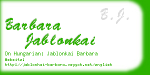 barbara jablonkai business card